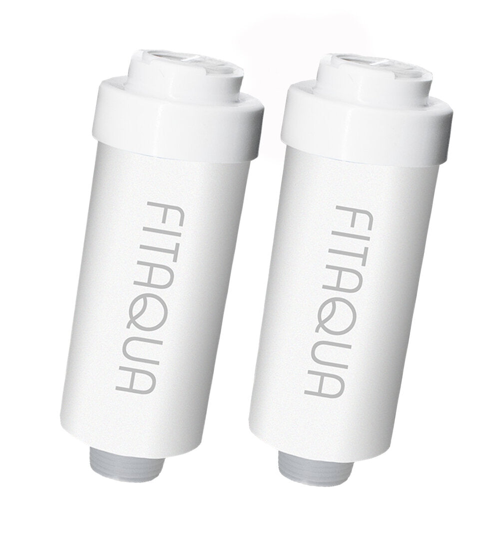 2 x Duschfilter FitAqua Antiscaling für Dusche gegen Chlor und Kalk - weiß