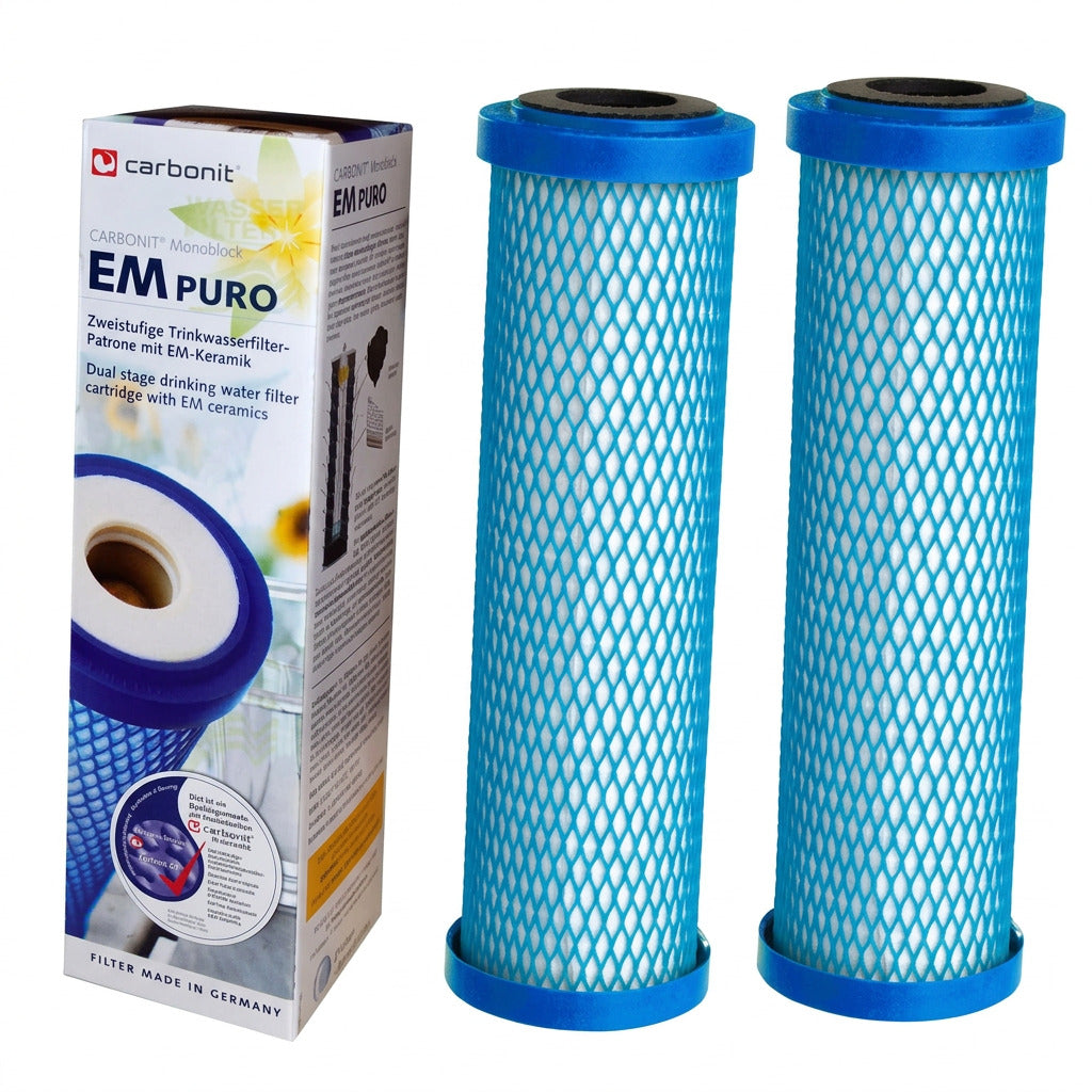 2 x Wasserfilter Carbonit EM Puro für Sanuno Duo Vario Auftischfilter