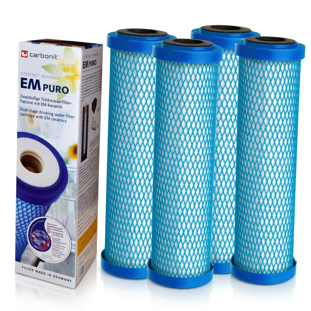 4 x Wasserfilter Carbonit EM Puro für Sanuno Duo Vario Auftischfilter