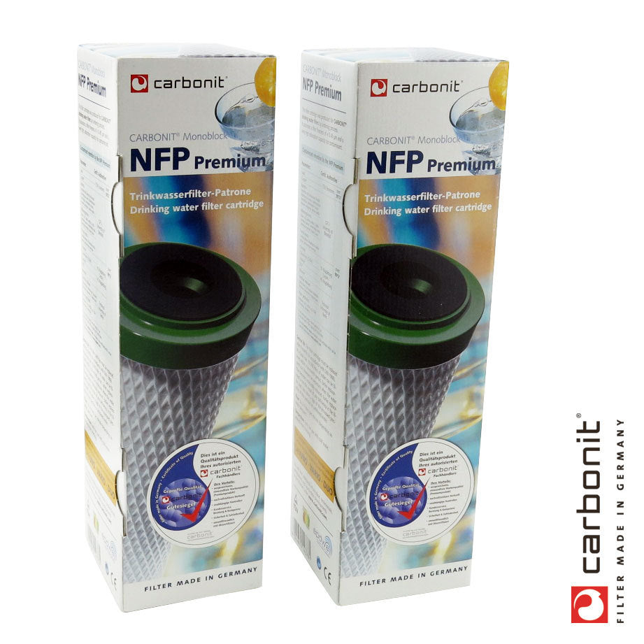 2 x NFP Premium Carbonit Wasserfilter für Sanuno Duo Vario Auftischfilter
