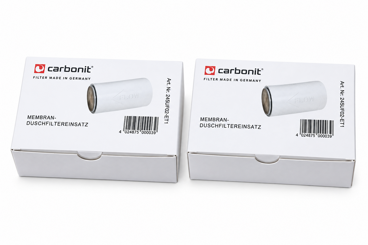 2 x Ersatzfilter für Carbonit Duschfilter gegen Legionellen Mikroorganismen Viren 0,02µ