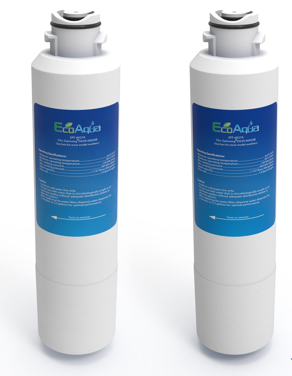 2 x EFF-6027A Wasserfilter kompatibel mit Samsung DA29-00020B, DA29-00020A, HAF-CIN/EXP