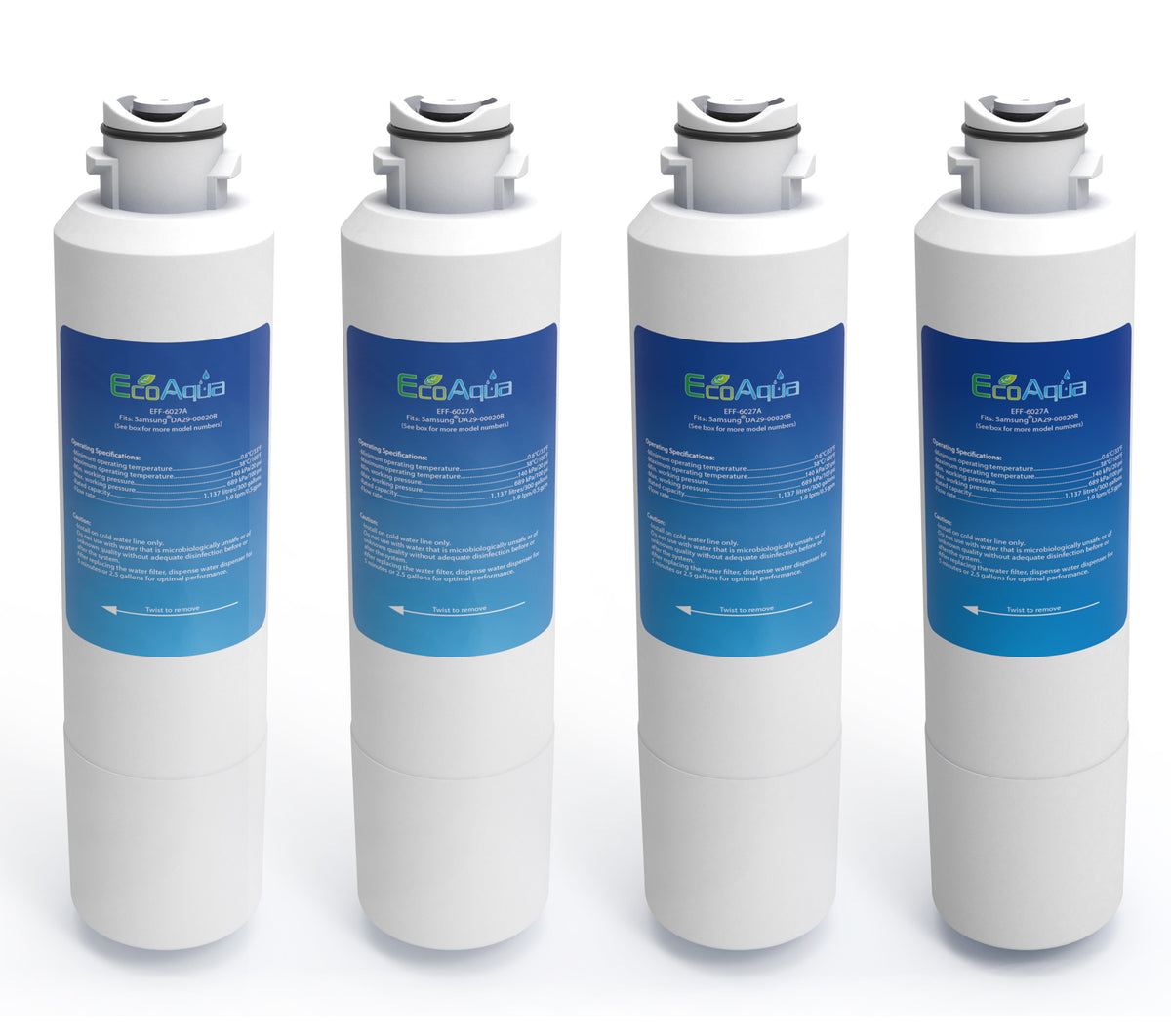 4 x EFF-6027A Wasserfilter kompatibel mit Samsung DA29-00020B, DA29-00020A, HAF-CIN/EXP