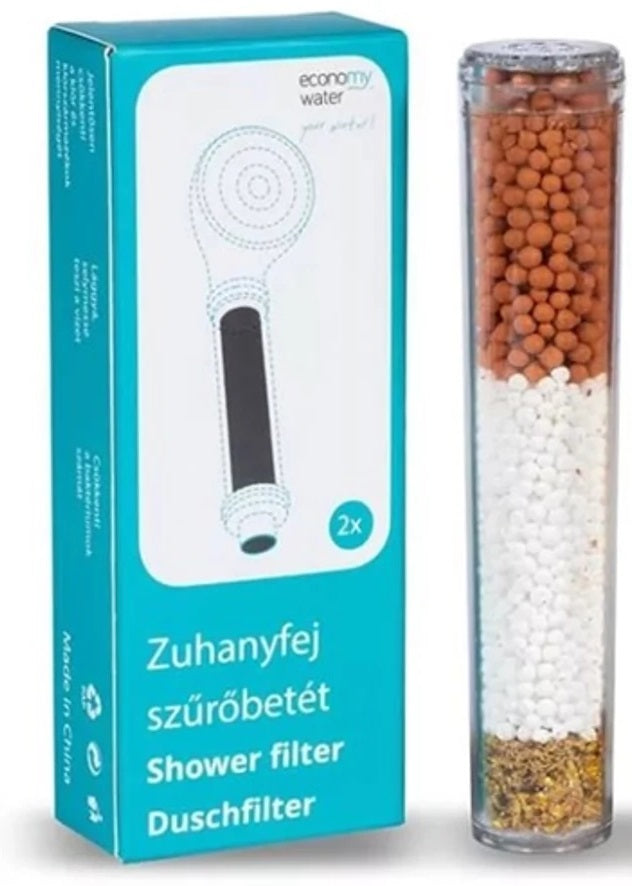 Economy Water Duschbrause mit Wasserfilter mit 3 Einstellungen chromfarben