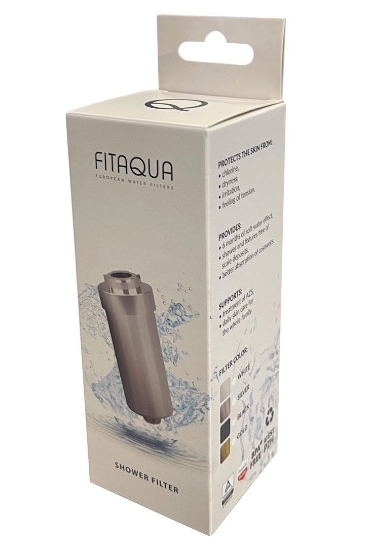 3 x Duschfilter FitAqua Antiscaling Wasserfilter für Dusche gegen Chlor und Kalk silber/chrom