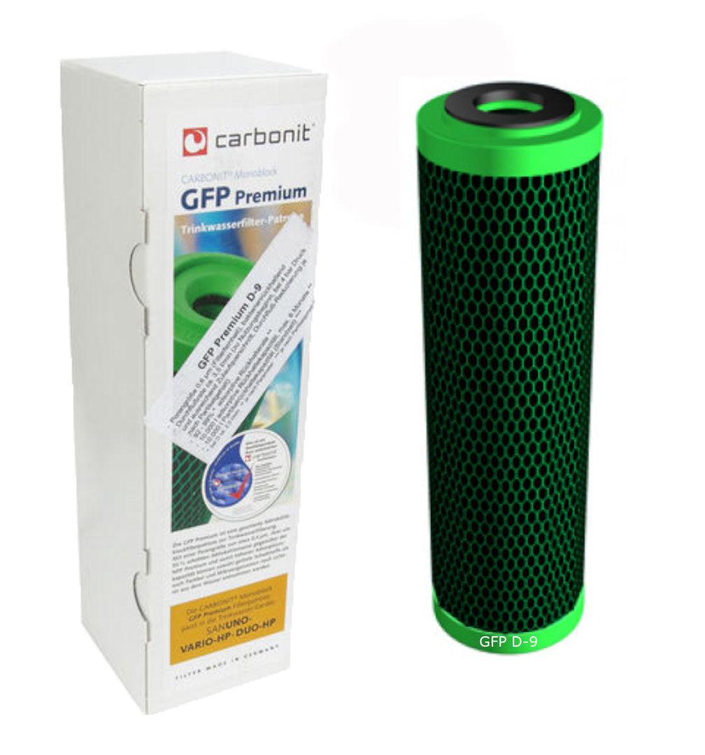 Wasserfilter GFP Premium D-9 Carbonit für Sanuno Duo Vario Auftischfilter besserer Durchfluss