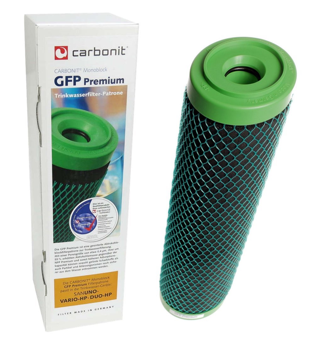 3 x Wasserfilter GFP Premium Carbonit für Sanuno Duo Vario Auftischfilter - Sonderpreis