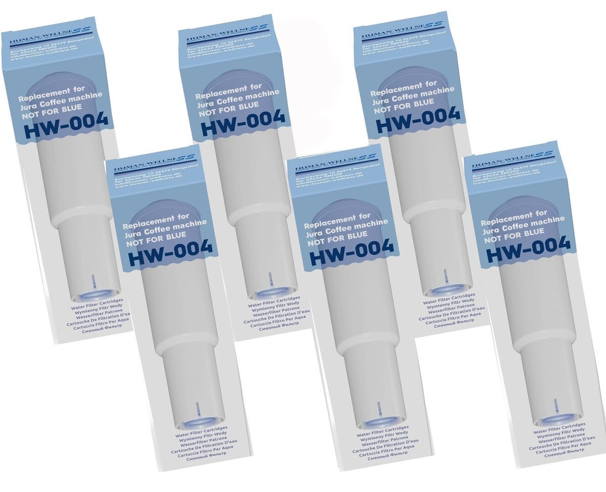 Neu: 6 x Wasserfilter HW-004 für Jura Impressa Kaffeevollautomat ersetzt white