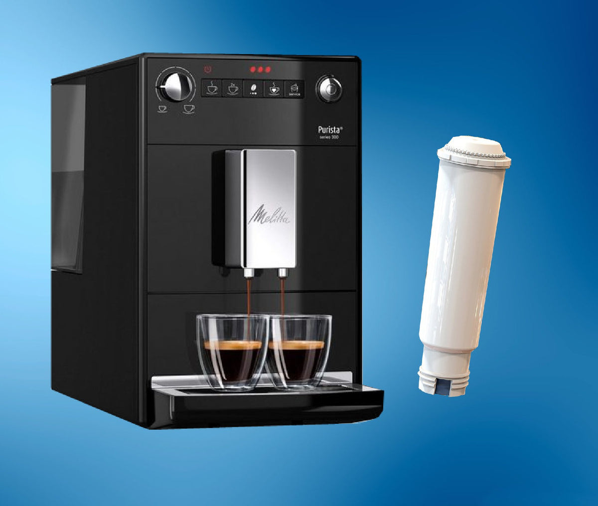 4 x Wasserfilter HW-005 Filterpatrone für Melitta Kaffeevollautomat + 10 Tabs Neuheit