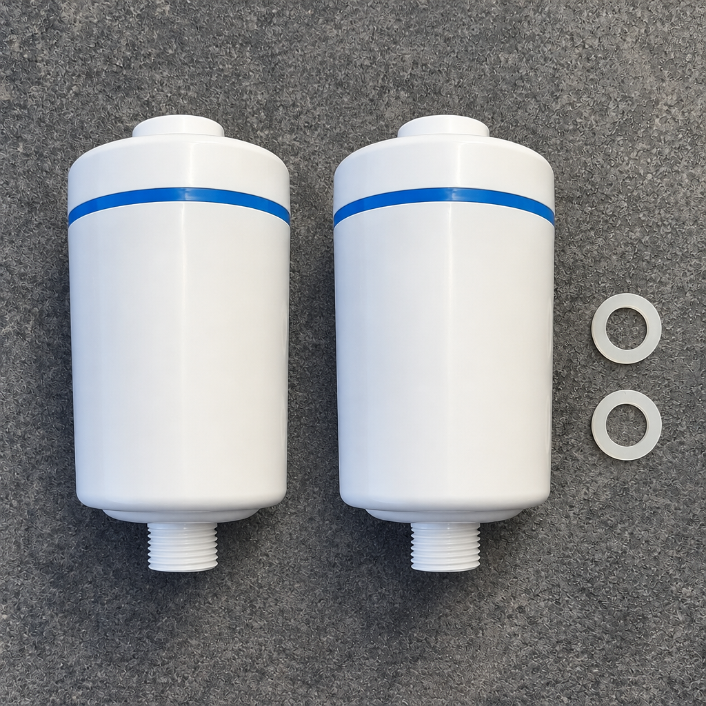 2 x Human-Wellness Duschfilter Wasserfilter gegen Chlor und Chemikalien - weiß