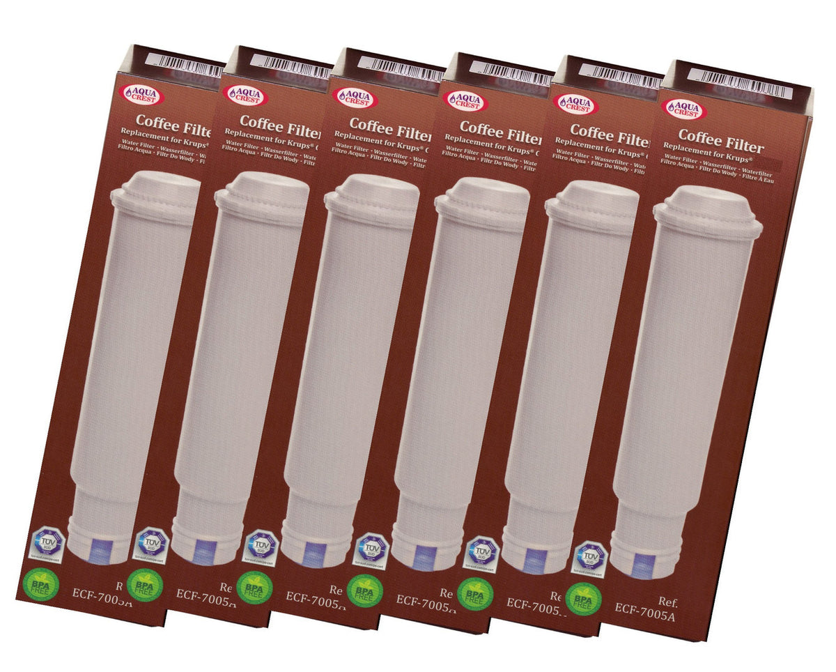 6 x Filterpatrone von AquaCrest für Melitta Kaffeevollautomat ECF-7005A - AQK-05