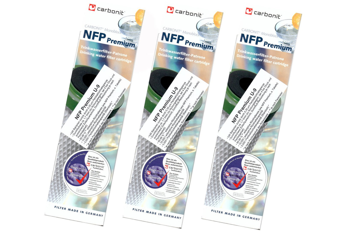 3 x Sonderedition Carbonit NFP Premium U-9 Filterpatrone für Sanuno Duo Vario