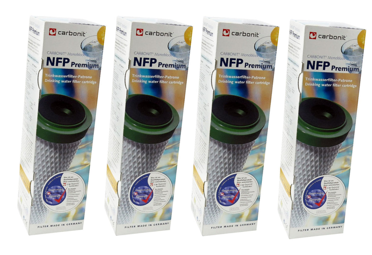 4 x NFP Premium Carbonit Wasserfilter für Sanuno Duo Vario Auftischfilter