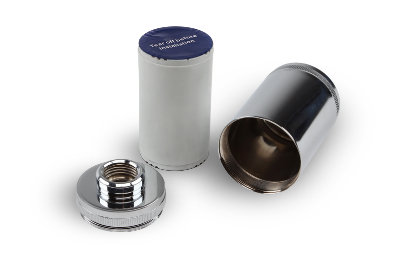 2 x Ersatzfilter für Duschfilter mit Edelstahl-Chromgehäuse und Doppelfilter