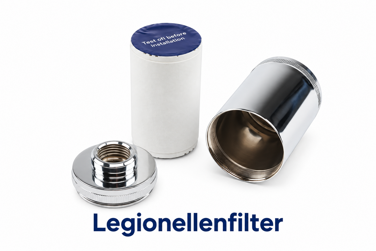 Ersatzfilter für Duschfilter mit Edelstahl-Chromgehäuse und Doppelfilter