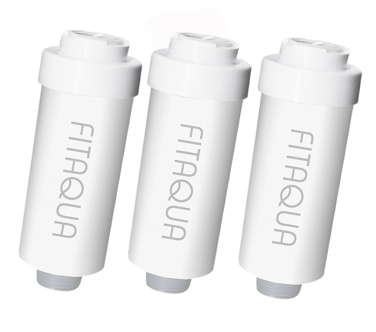 3 x Duschfilter FitAqua Antiscaling für Dusche gegen Chlor und Kalk - weiß