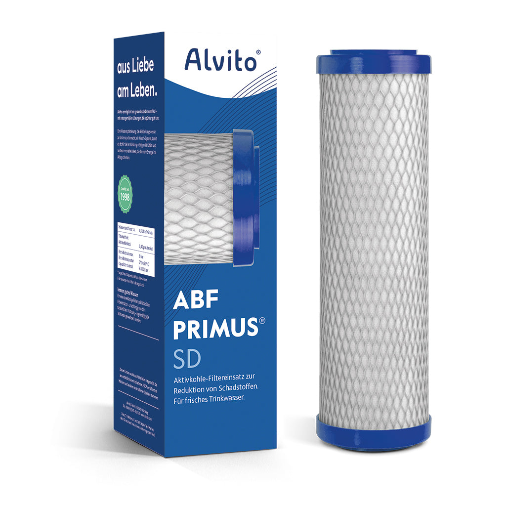 4 x Alvito Wasserfilter ABF Primus SD - Aktivkohle Blockfilter AquaNEVO 0,45 µm