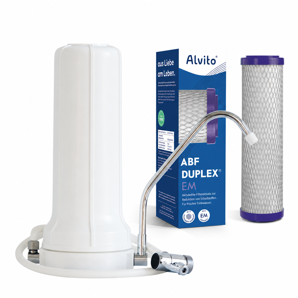 Alvito Auftischfilter Set Extreme | Auftischfilter Basic + Wasserfilter ABF Duplex EM