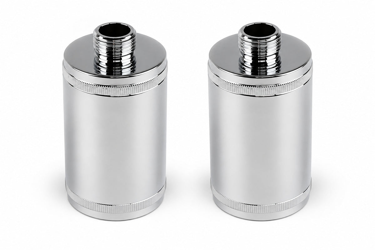 2 x Duschfilter SMART Chlor mit Messing-Chromgehäuse und Doppelfilter