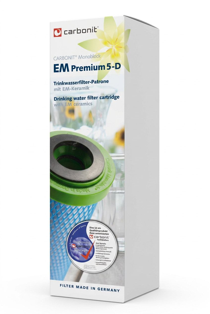 Wasserfilter Carbonit EM Premium 5 D für Sanuno Duo Vario Auftischfilter besserer Durchfluss
