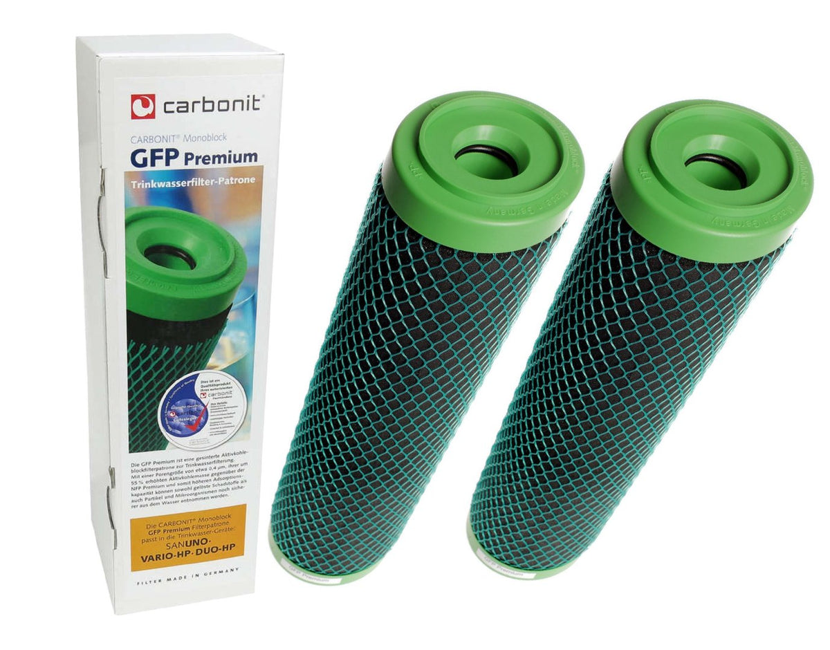 3 x Wasserfilter GFP Premium Carbonit für Sanuno Duo Vario Auftischfilter - Sonderpreis