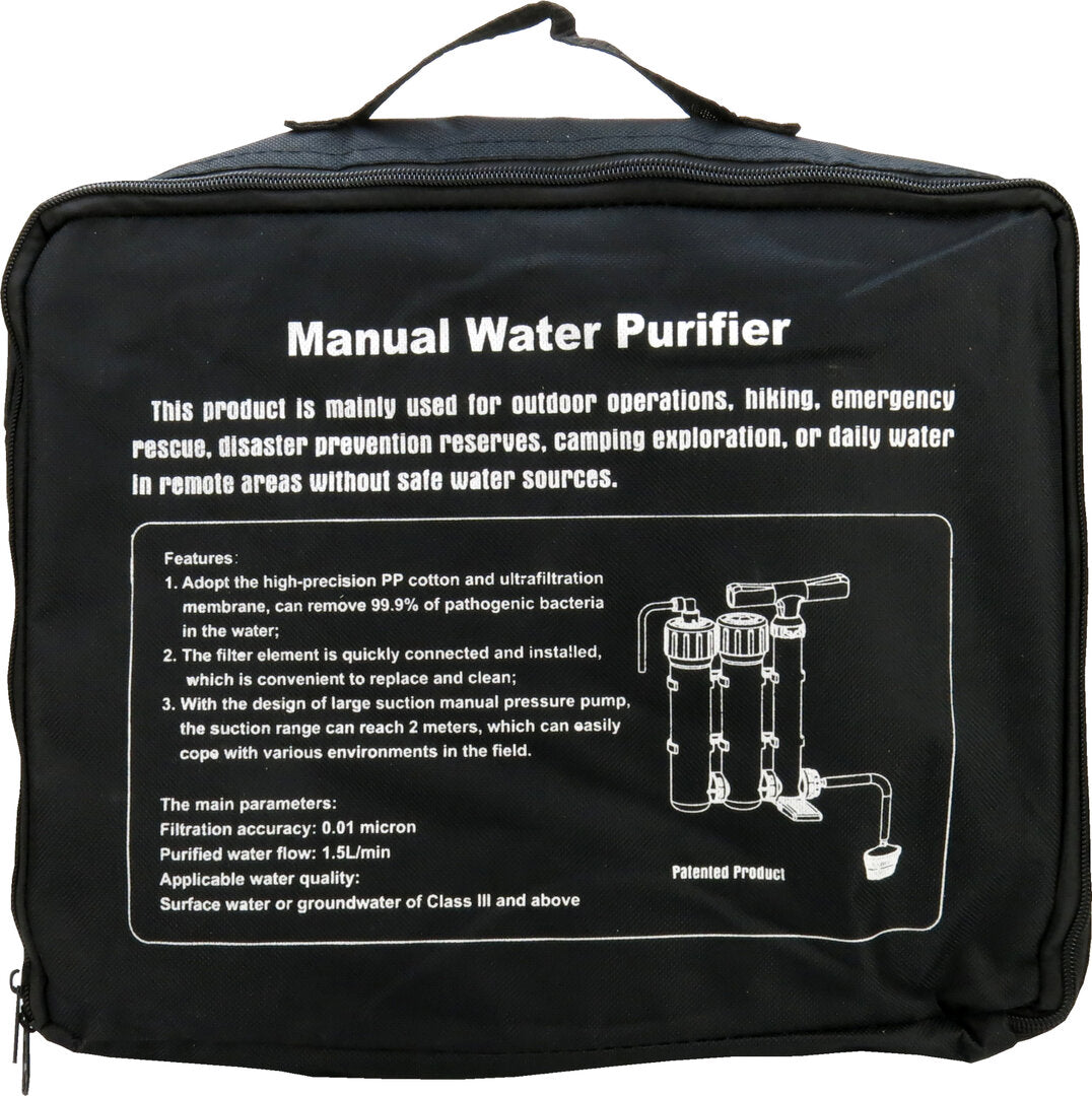 Outdoor- und Indoorfilterung von verunreinigtem Wasser mit Ultrafiltration für Camping