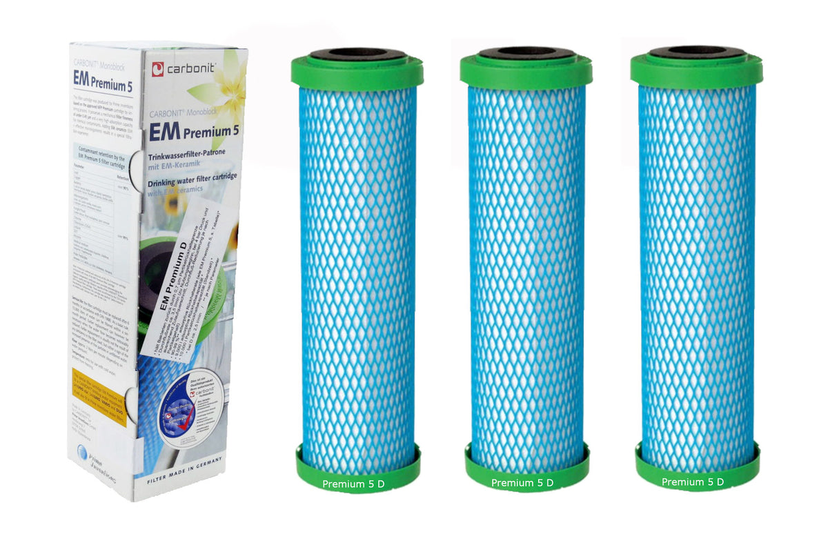 3 x Wasserfilter Carbonit EM Premium 5D - besserer Durchfluss