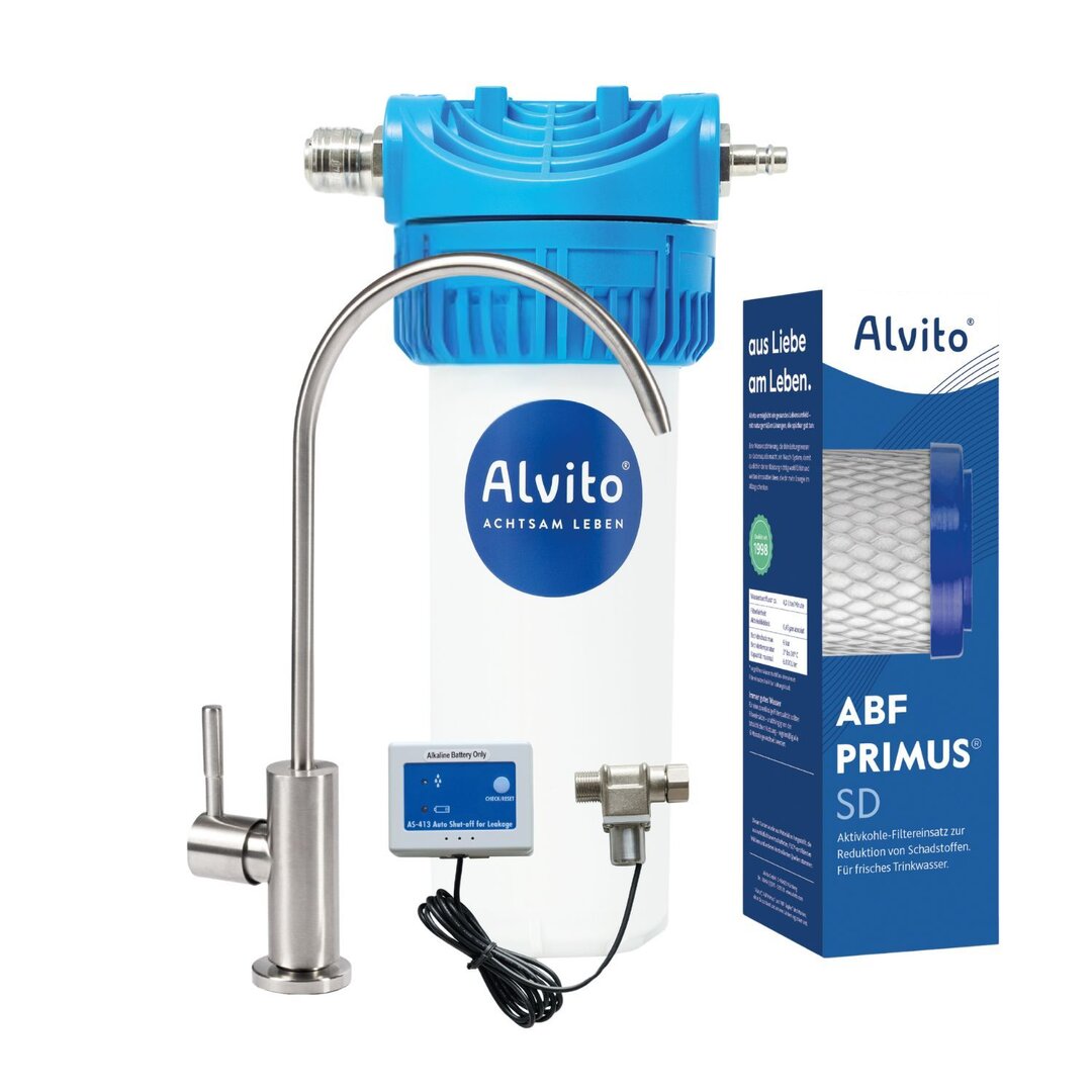 Alvito Einbau Wasserfilter Set Split Pure - Komplettlösung für gesundes Wasser - zusätzliche Armatur