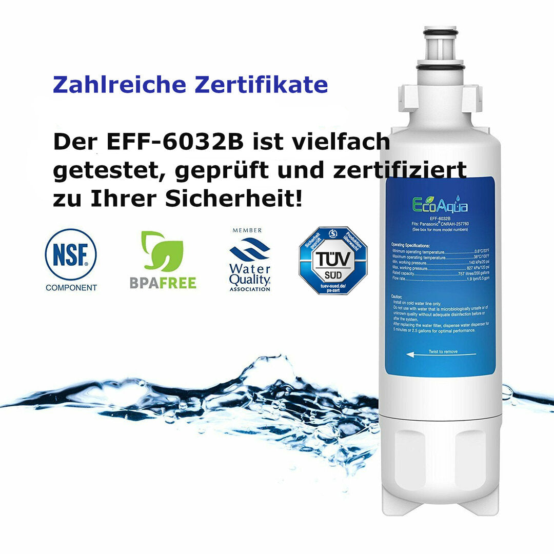2 x Panasonic Wasserfilter für NR-B53V1-XB NRB53V1 und andere Panasonic Kühlschränke
