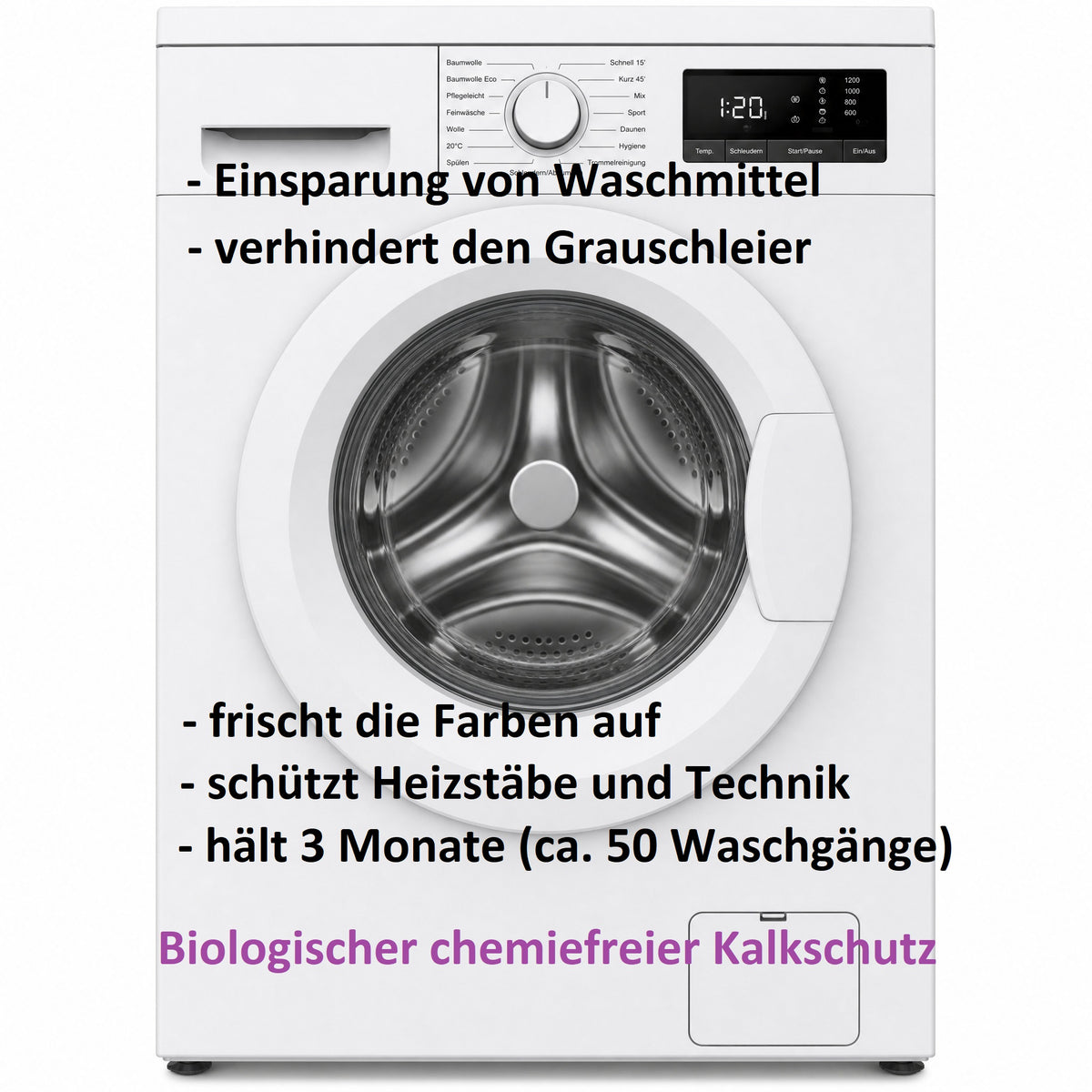 Kalko Innova für die Waschmaschine - biologischer Kalkschutz durch heterogene Katalyse