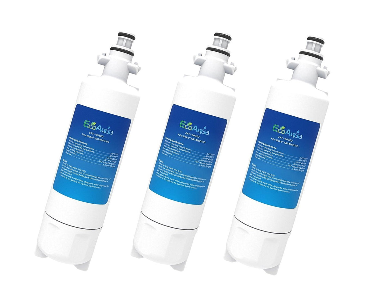 3 x Wasserfilter für Grundig SBS Kühlschränke wie BEKO 4874960100 4394650100 5699983