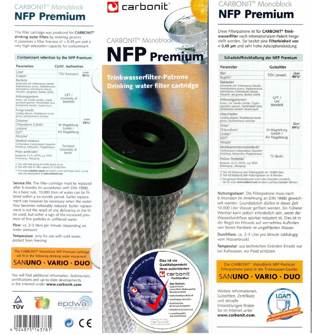 Auftischfilter HW-ATFS-02 aus Edelstahl mit Carbonit NFP Premium Wasserfilter