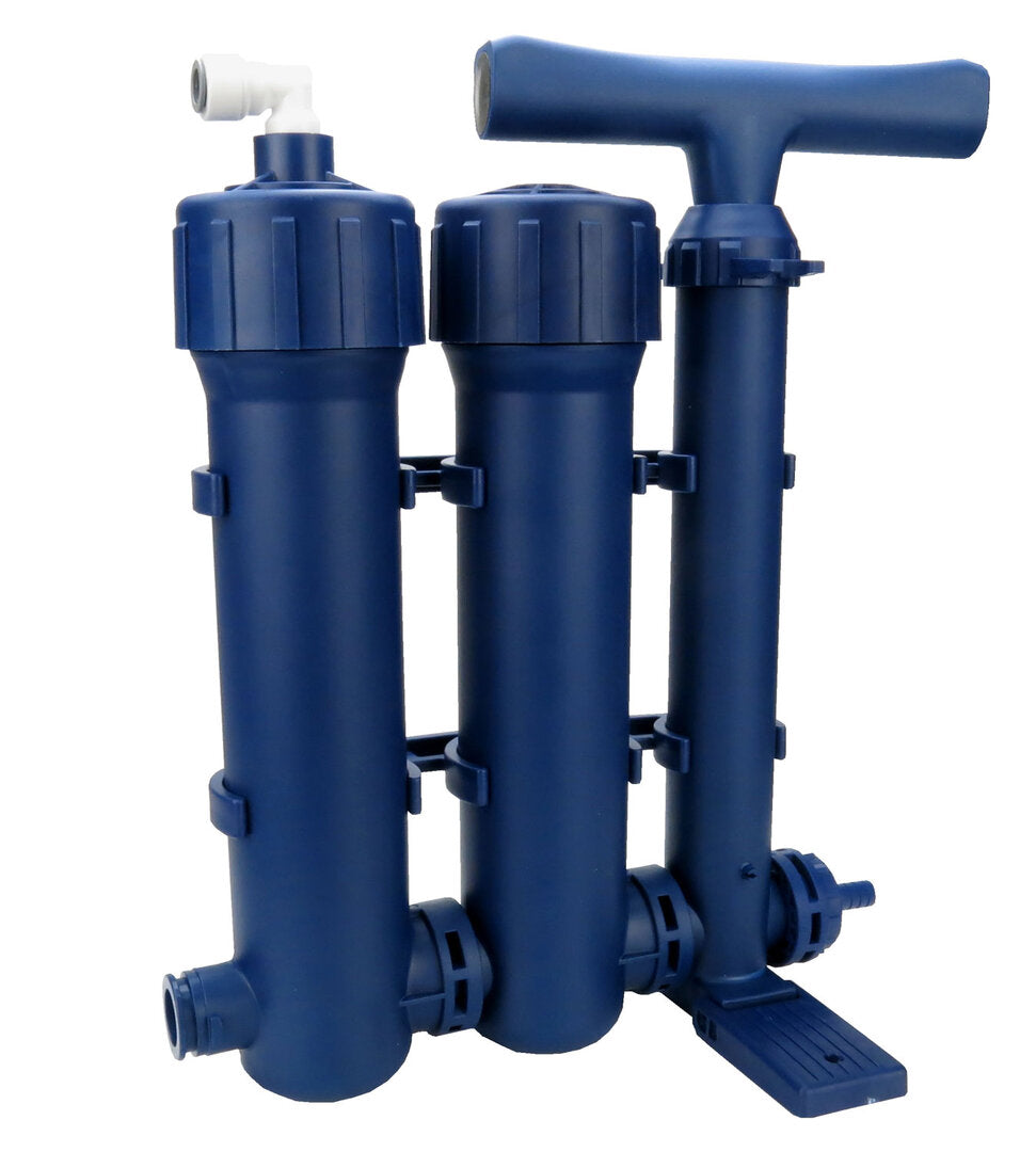 Outdoor- und Indoorfilterung von verunreinigtem Wasser mit Ultrafiltration für Camping