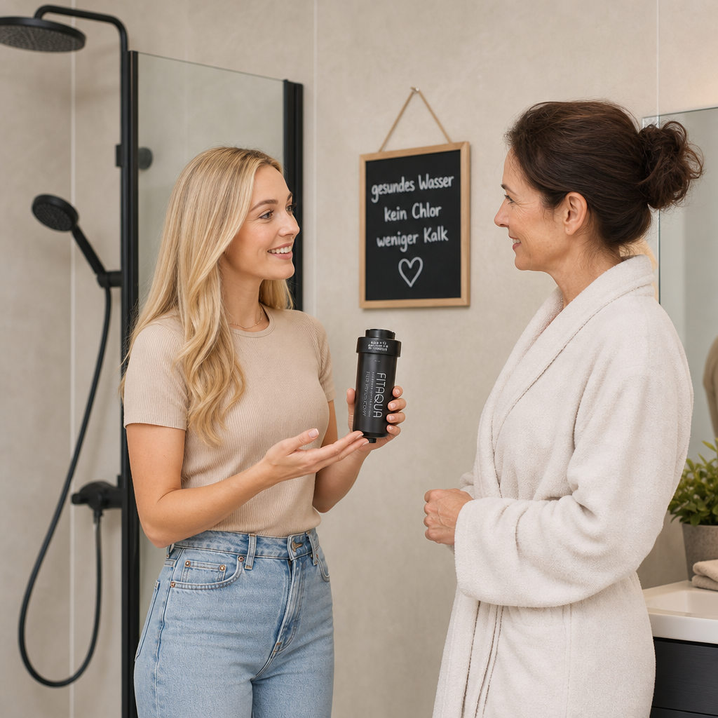 3 x Duschfilter FitAqua Antiscaling für Dusche gegen Chlor und Kalk - schwarz