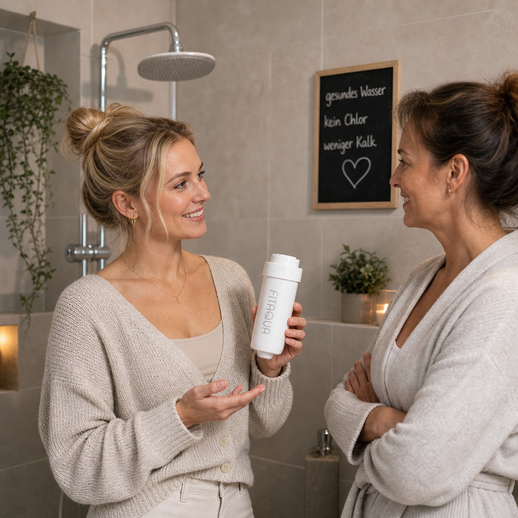 Duschfilter FitAqua Antiscaling für Dusche gegen Chlor und Kalk - weiß neue Version