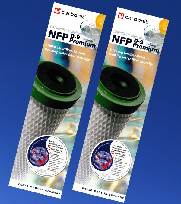 2 x Wasserfilter NFP D-9 Premium Carbonit für Sanuno Duo Vario hoher Durchfluss