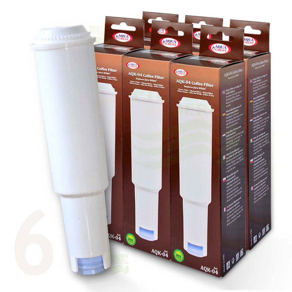 6 x Wasserfilter AQK-04 für Jura Impressa Kaffeevollautomat wie white