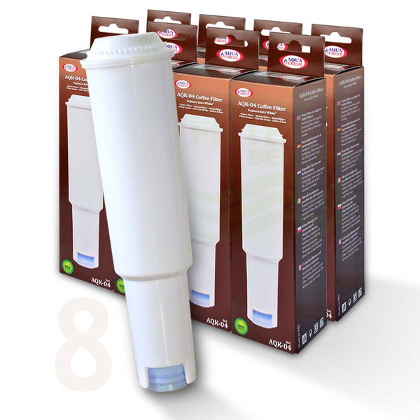 8 x Wasserfilter AQK-04 für Jura Impressa Kaffeevollautomat white