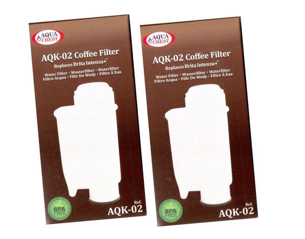 2 x AQK-02 Filterpatrone ersetzt Brita Intenza+ für Bosch Philips Saeco Gaggia Kaffeemaschinen