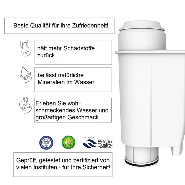 8 x Filterpatrone AQK-02 ersetzt Brita Intenza+ für Bosch Philips Saeco Gaggia Kaffeemaschinen
