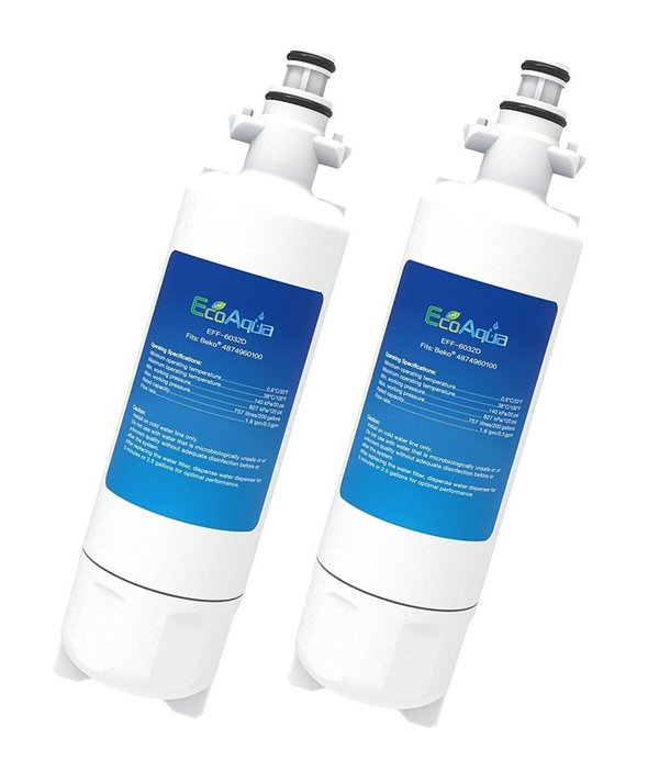 2 x Wasserfilter für Grundig SBS Kühlschränke wie BEKO 4874960100 4394650100 5699983