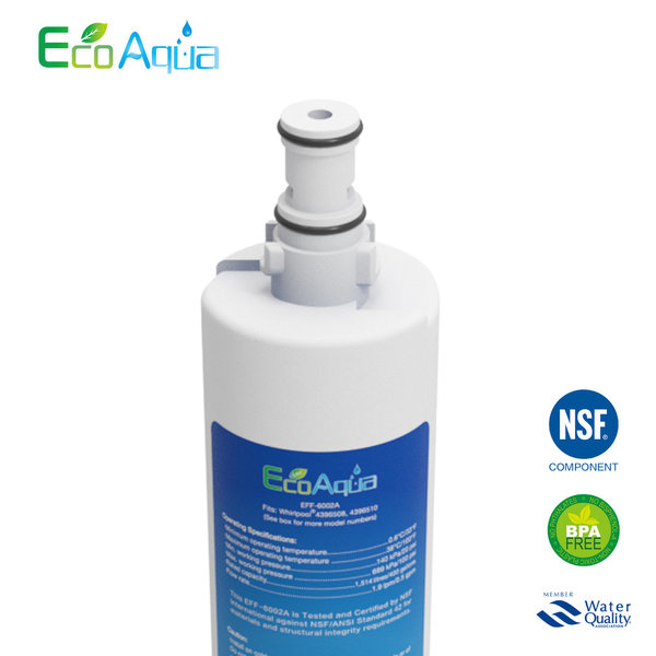 2 x EcoAqua EFF-6002A Wasserfilter für Whirlpool Bauknecht SBS002 SBS003 481281729632