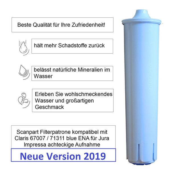 4 x Wasserfilter für Jura Kaffeevollautomat blue ENA Serie Scanpart Modell 2021