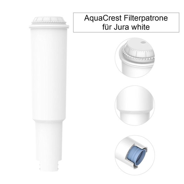 5 x Wasserfilter Aquacrest für Jura Impressa Kaffeevollautomat white
