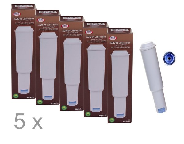 5 x Wasserfilter von AquaCrest für Jura Impressa Kaffeevollautomat white + 10 Reinigungstabs