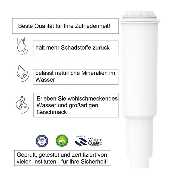 10 x Wasserfilter von AquaCrest für Jura Impressa Kaffeevollautomat white + 10 Reinigungstabs