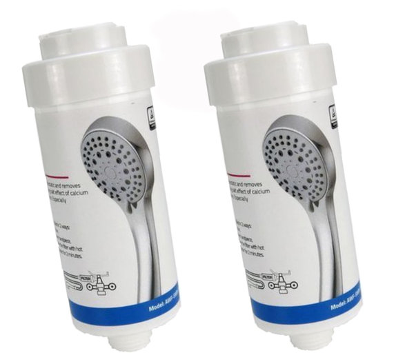 2 x Duschfilter FitAqua Antiscaling für Dusche gegen Chlor und Kalk - weiß