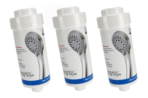 3 x Duschfilter FitAqua Antiscaling für Dusche gegen Chlor und Kalk - weiß