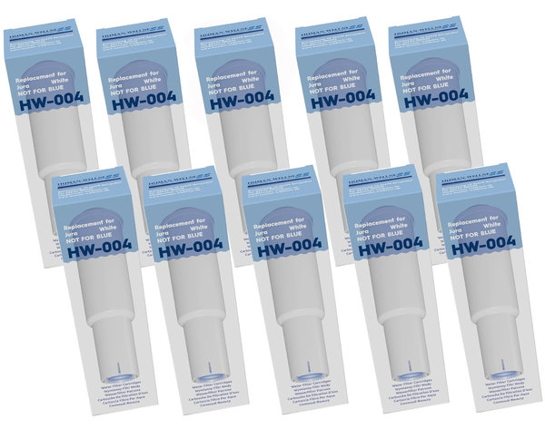 Neu: 10 x Wasserfilter HW-004 für Jura Impressa Kaffeevollautomat white